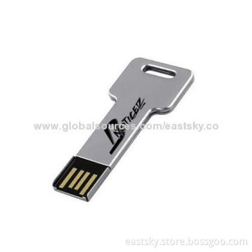 Promotional Key-shaped USB, free for 1 to 2 color silkscreen printing and laser engravingNew